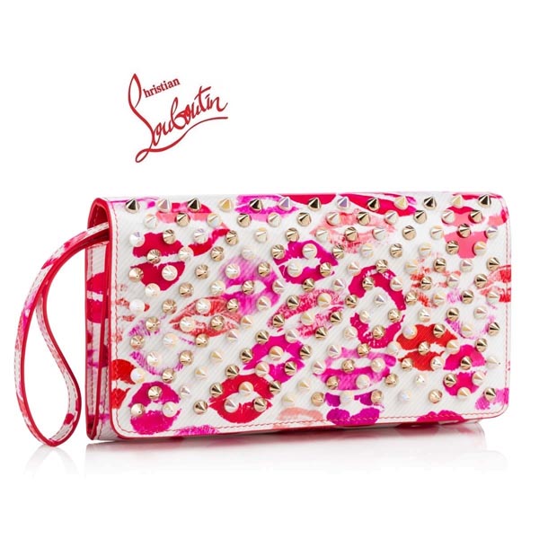 ルブタン コピー リップ柄スタッズ Christian Louboutin Continental Wallet 可愛い